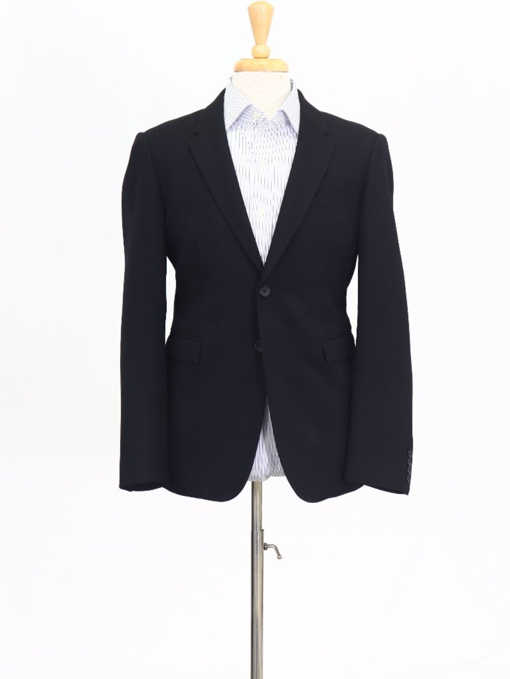 Burberry 38R Black Blazer Sport Coat Jacket 2-Button Solid W890
